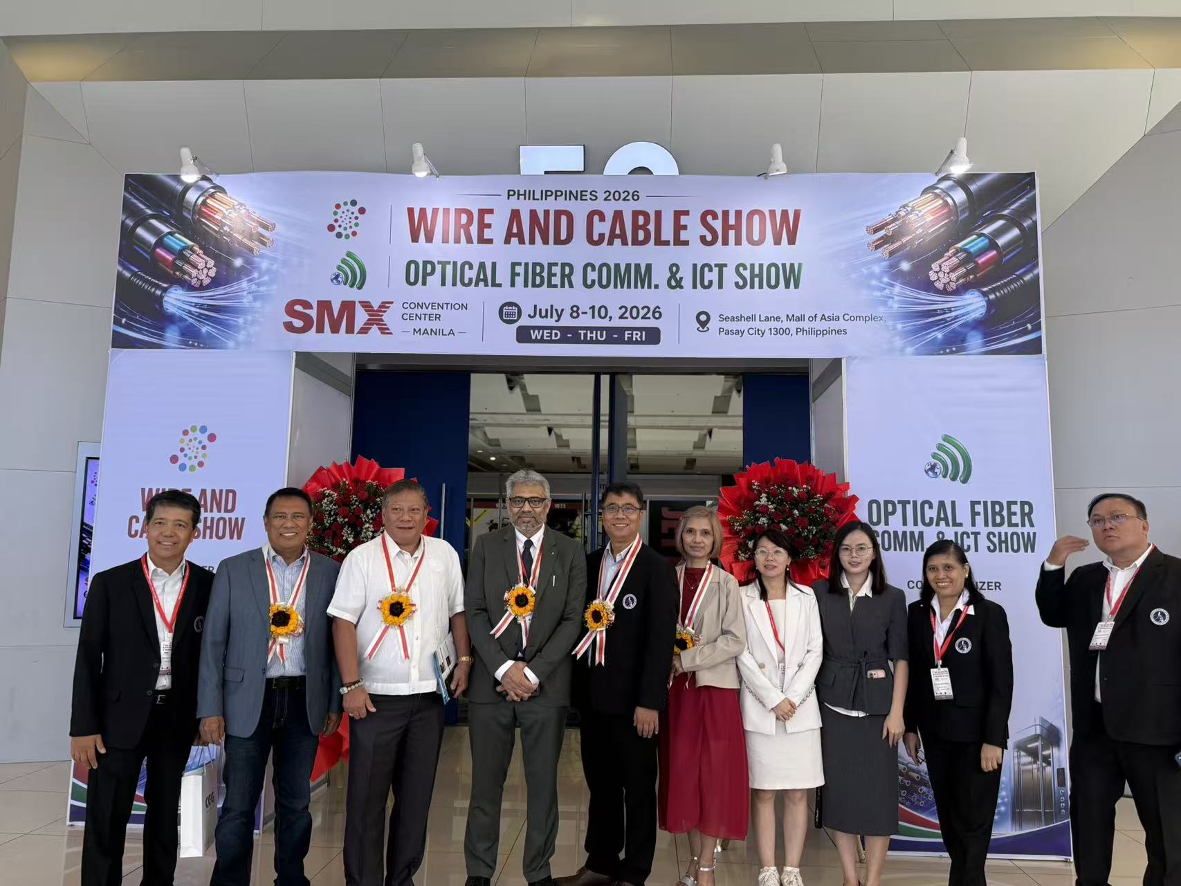 Guests at the entrance of Philippines 2026 Wire and Cable Show and Optical Fiber Communication and ICT Show