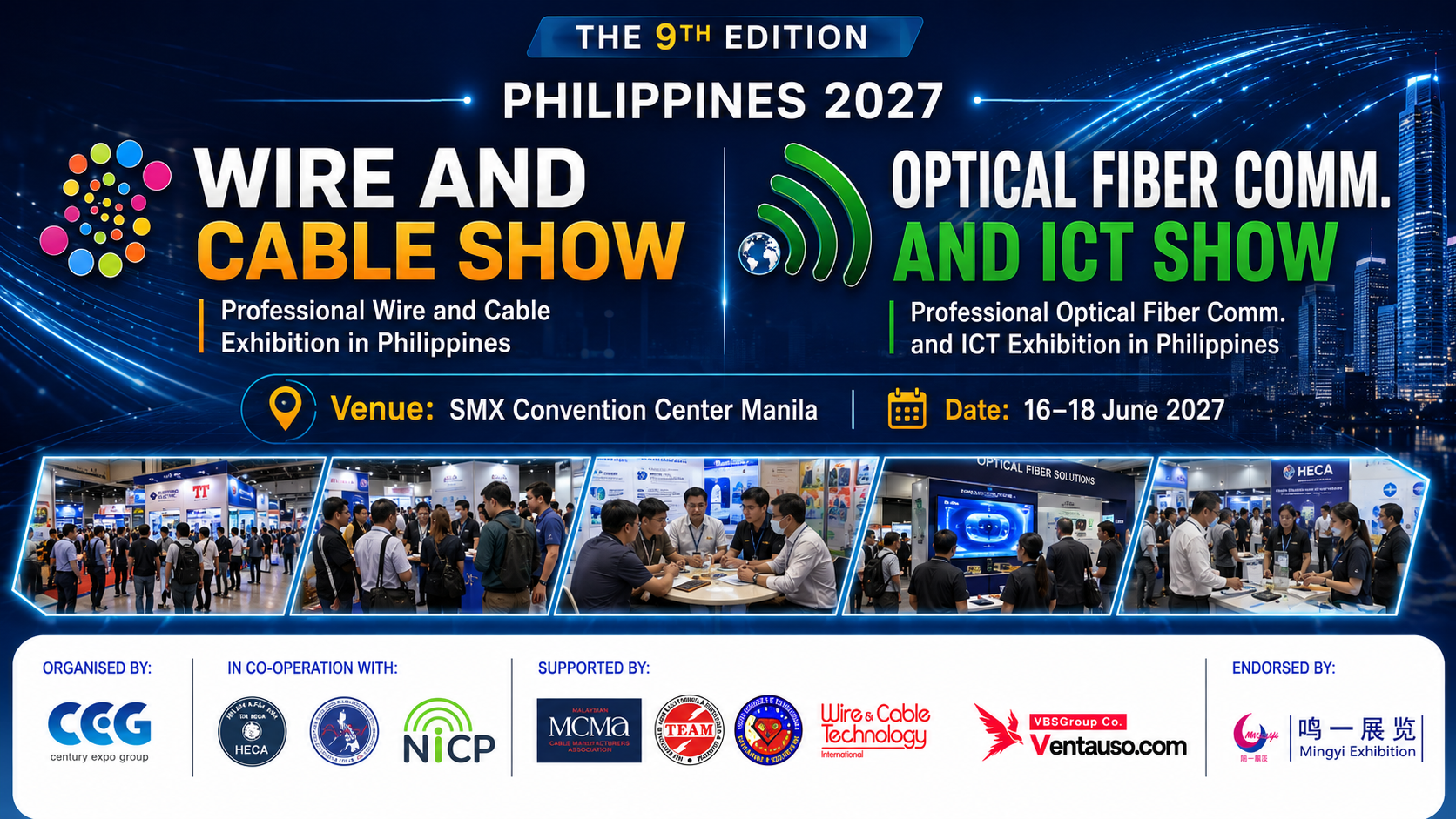 Philippines 2027 Wire and Cable Show and Optical Fiber Communication and ICT Show banner